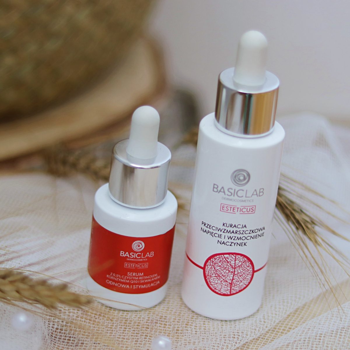 Basiclab esteticus kuracja przeciwzmarszczkowa napięcie i wzmocnienie naczynek | retinol 0,5% annemarie